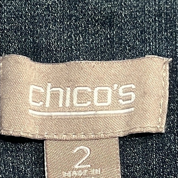 Chico's Dark Blue Denim JACKET WOMENS SIZE 2= L/ XL - Picture 8 of 9